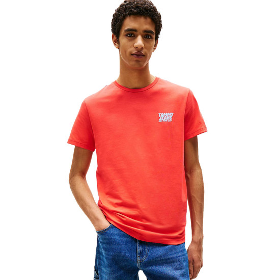 Tommy Hilfiger Ανδρική κοντομάνικη μπλούζα  Bubble Logo Slim T-Shirt